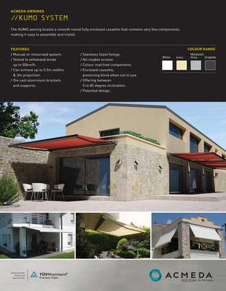 DOWNLOAD ACMEDA AWNINGS KUMO SYSTEM