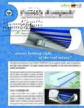 DOWNLOAD OZTECH Family Kompakt Folding Arm Awning