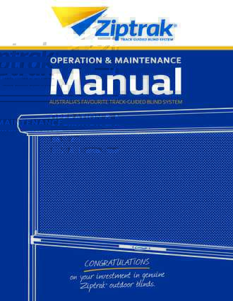 DOWNLOAD ZIPTRACK® OPERATIONS & MAINTENANCE MANUAL