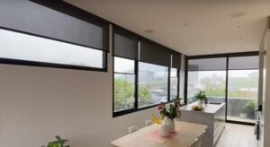 Indoor blinds installed in a home