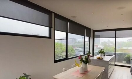 Indoor blinds installed in a home