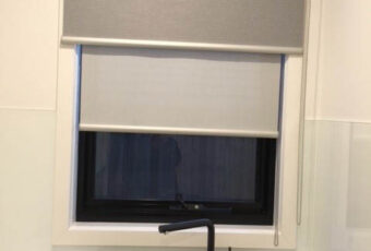 DOUBLE ROLLER BLINDS-BONDED FABRIC PELMET EPPING