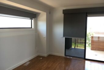 DOUBLE ROLLER BLINDS + BONDED FABRIC PELMET ESSENDON