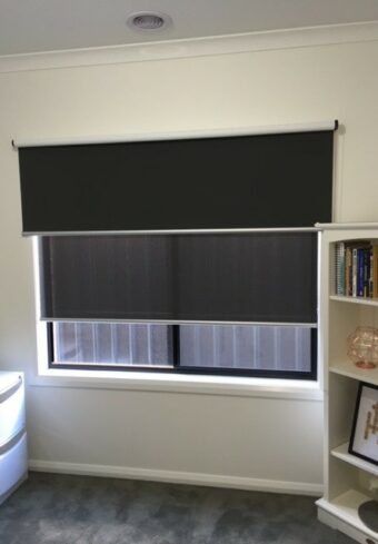 DOUBLE ROLLER BLINDS WOLLERT- FACE MOUNT BLOCKOUT - RECESS MOUNTED DAY SCREEN