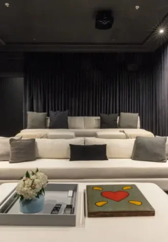 home cinema curtains in velvet