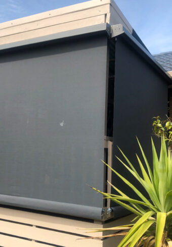 mesh straight drop awnings