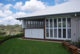 white aluminium shutters-half and half