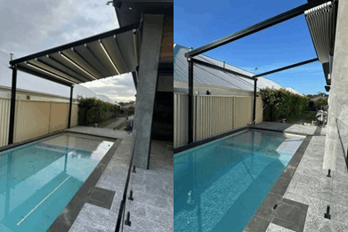 Louvred pergolas