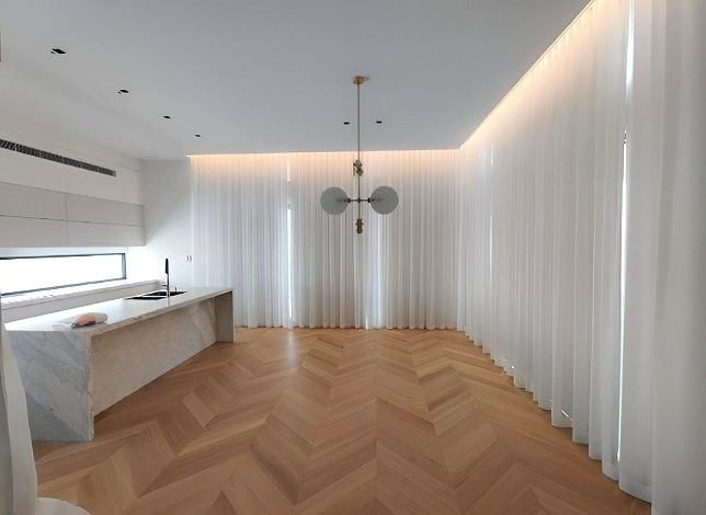 reccess bulkhead sheer curtains wave fold n1