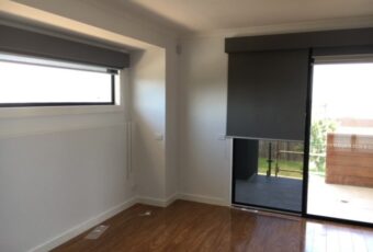 DOUBLE ROLLER BLINDS + BONDED FABRIC PELMET ESSENDON