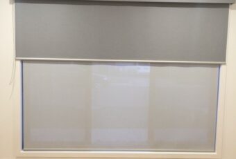 DOUBLE ROLLER BLINDS + BONDED FABRIC PELMET EPPING 2