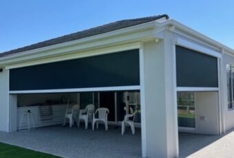 ezip outdoor blinds optical mesh 95 6.1m greenvale