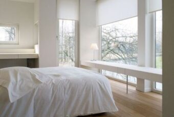 white roller blinds and shades