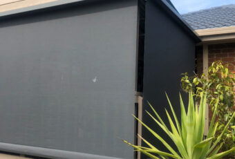 mesh straight drop awnings