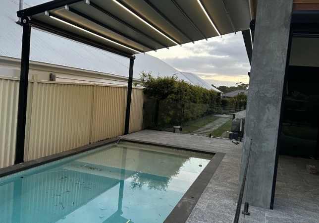 terra retractable roofing system with led in langwarring