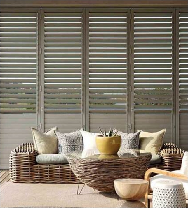 Secure aluminium plantation shutters