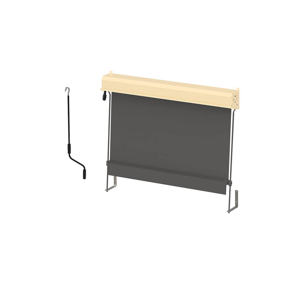 Fixed Guide Window Awning with hand crank operation system