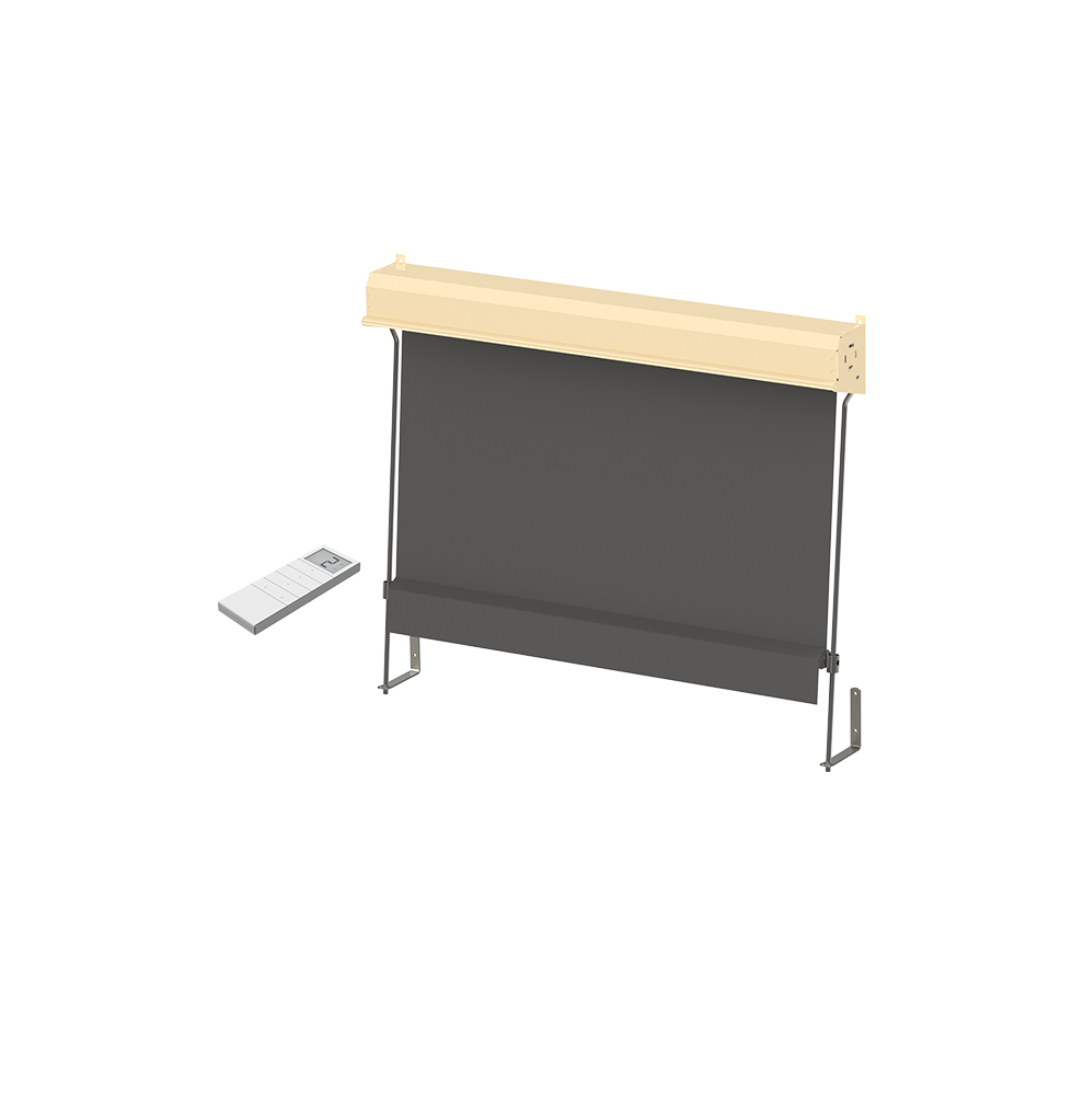 motorized fixed guide window awning
